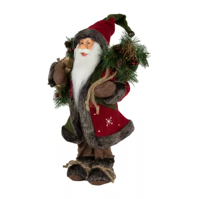 16'' Country Santa Claus with Snowflake Jacket Standing Christmas Figure