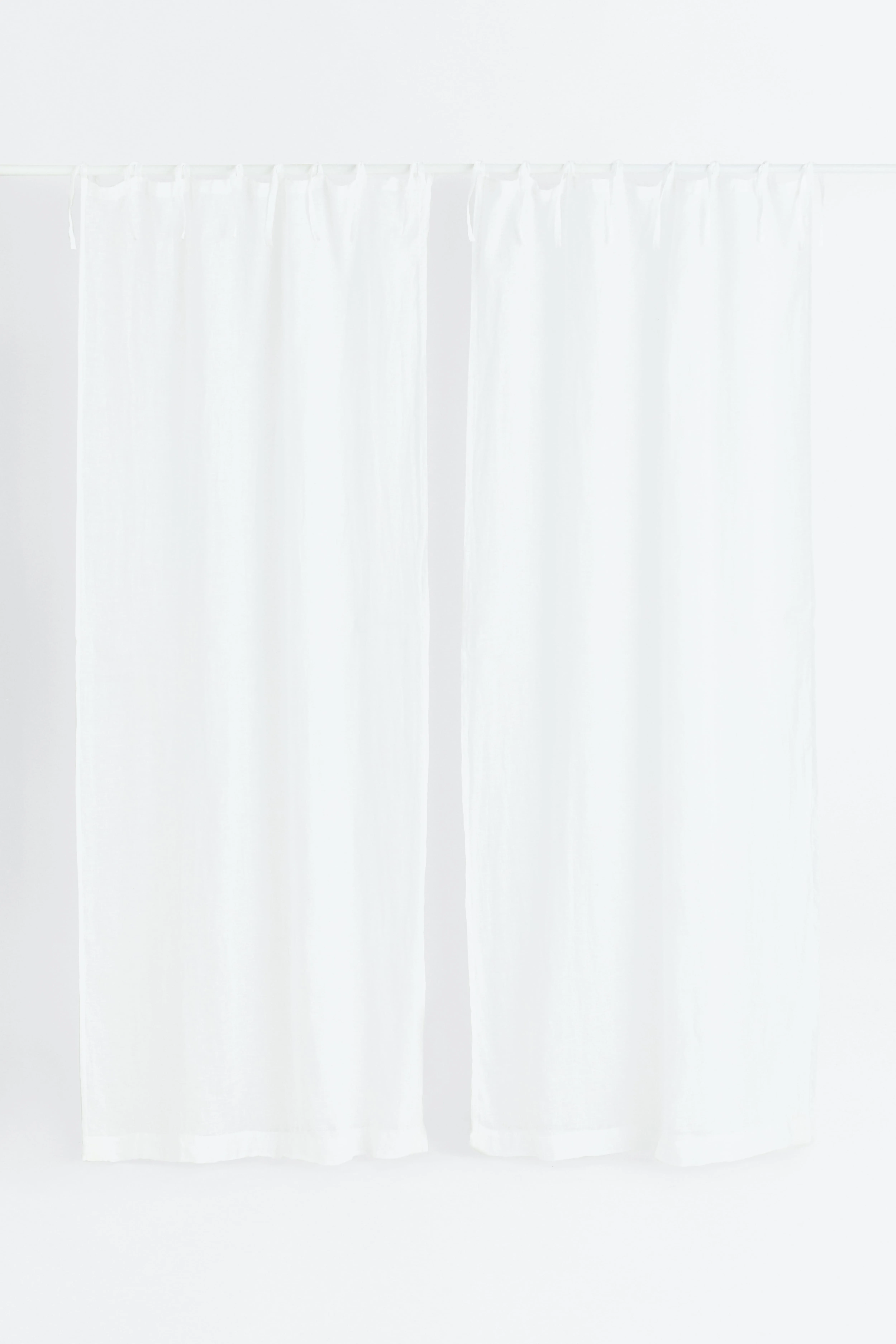 2-pack linen curtain lengths - White - Home All | H&M GB