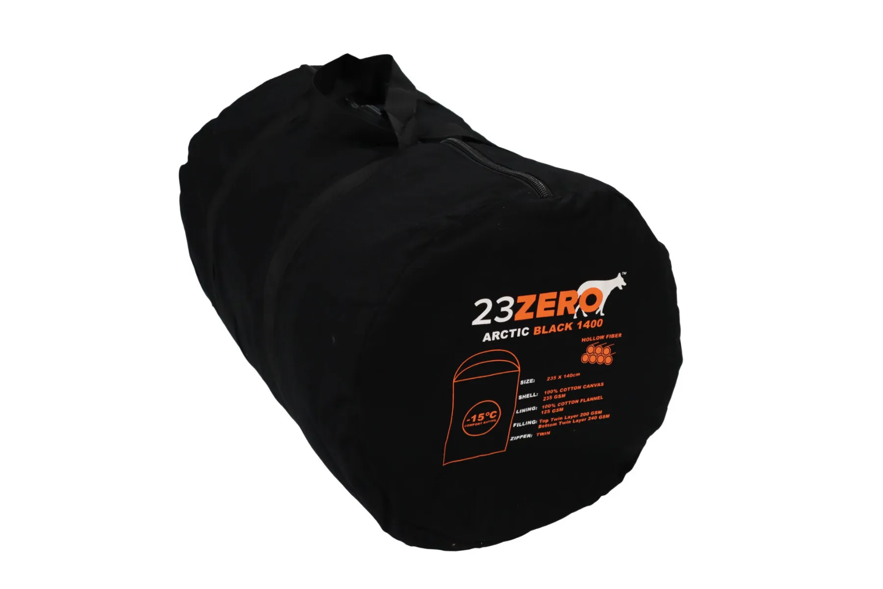 23ZERO ARCTIC BLACK SLEEPING BAG 1400 (-15)