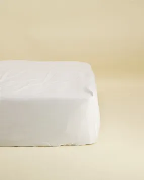 300 Tc Luxury Percale Fitted Sheet - White