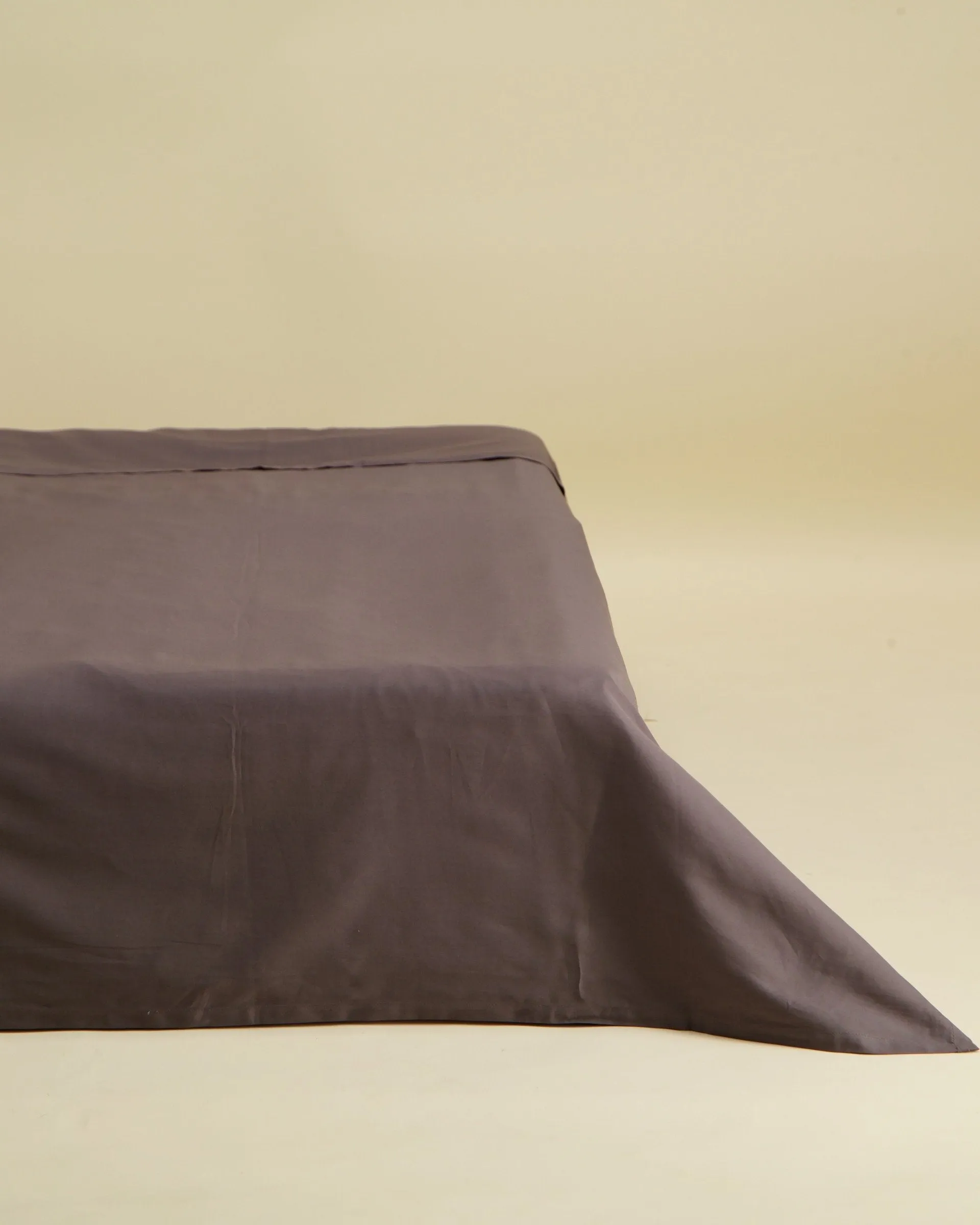 300 Tc Luxury Percale Flat Sheet - Charcoal