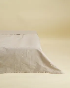 300 Tc Luxury Percale Flat Sheet - Stone