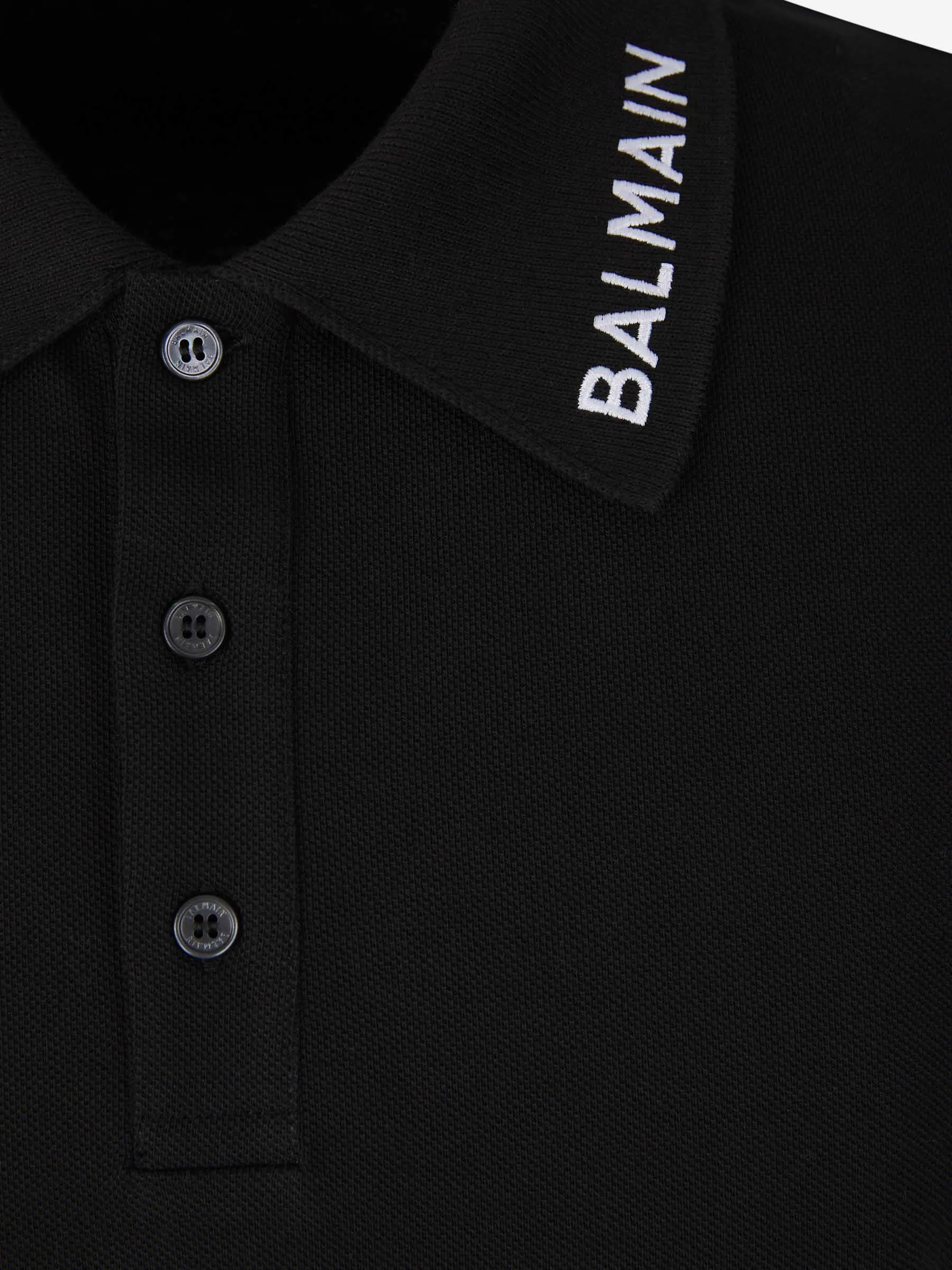 Balmain Polo Piquet Logo 