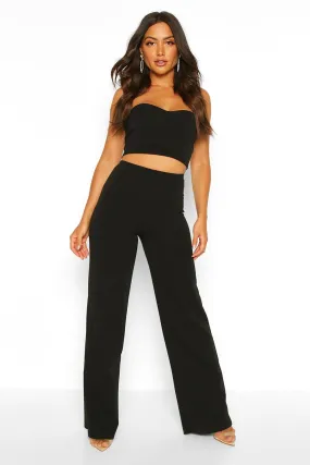 Bandeau Bralette And Wide Leg Pants Two-Piece Set