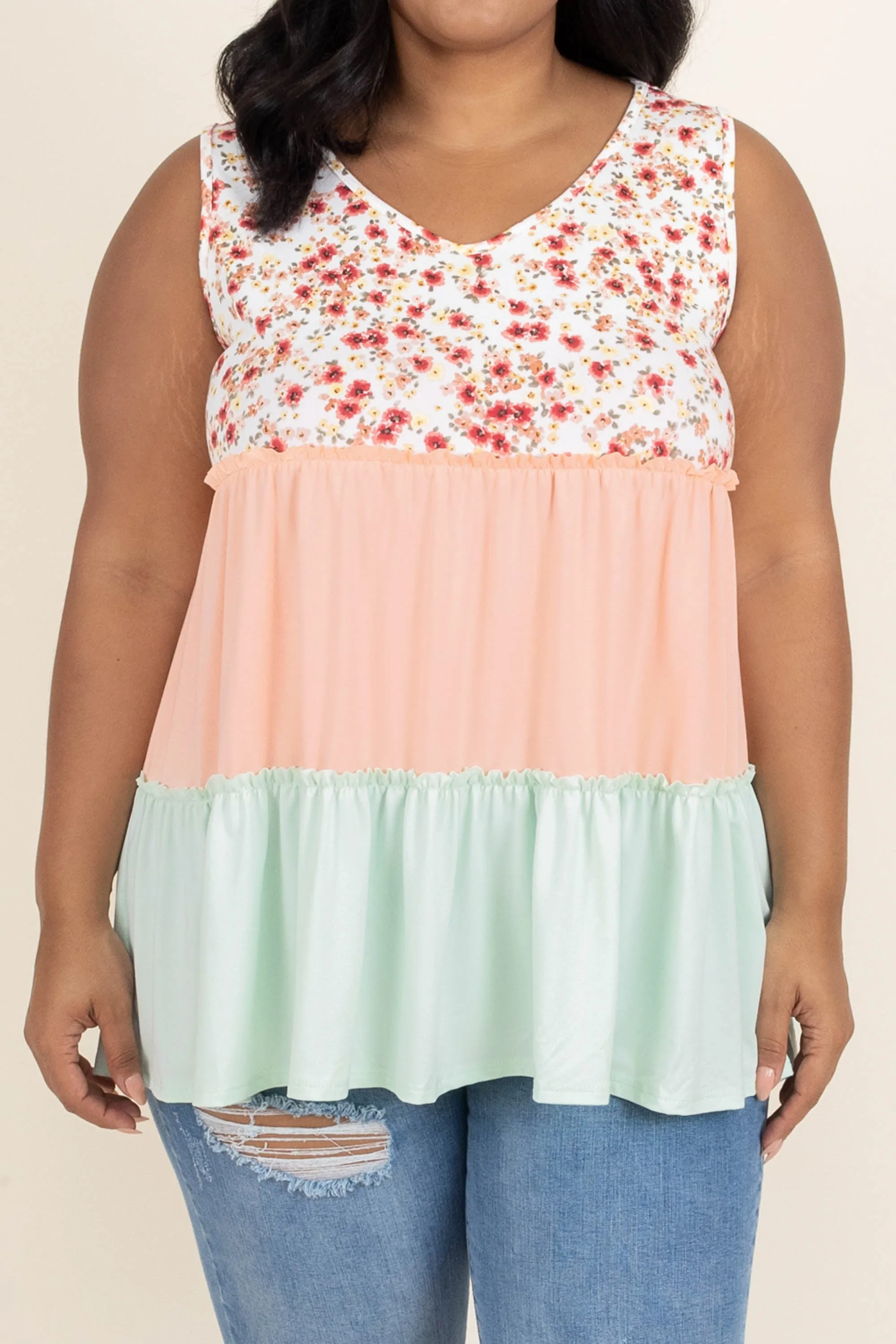 Blissful Heart Tank, Cream