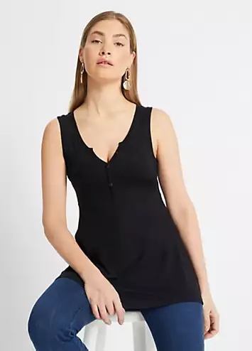 bonprix Sleeveless Button Swing Top | Grattan