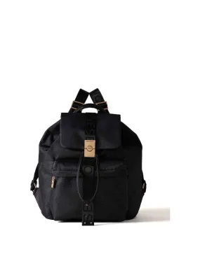 Borbonese Medium Black Op Fabric Backpack