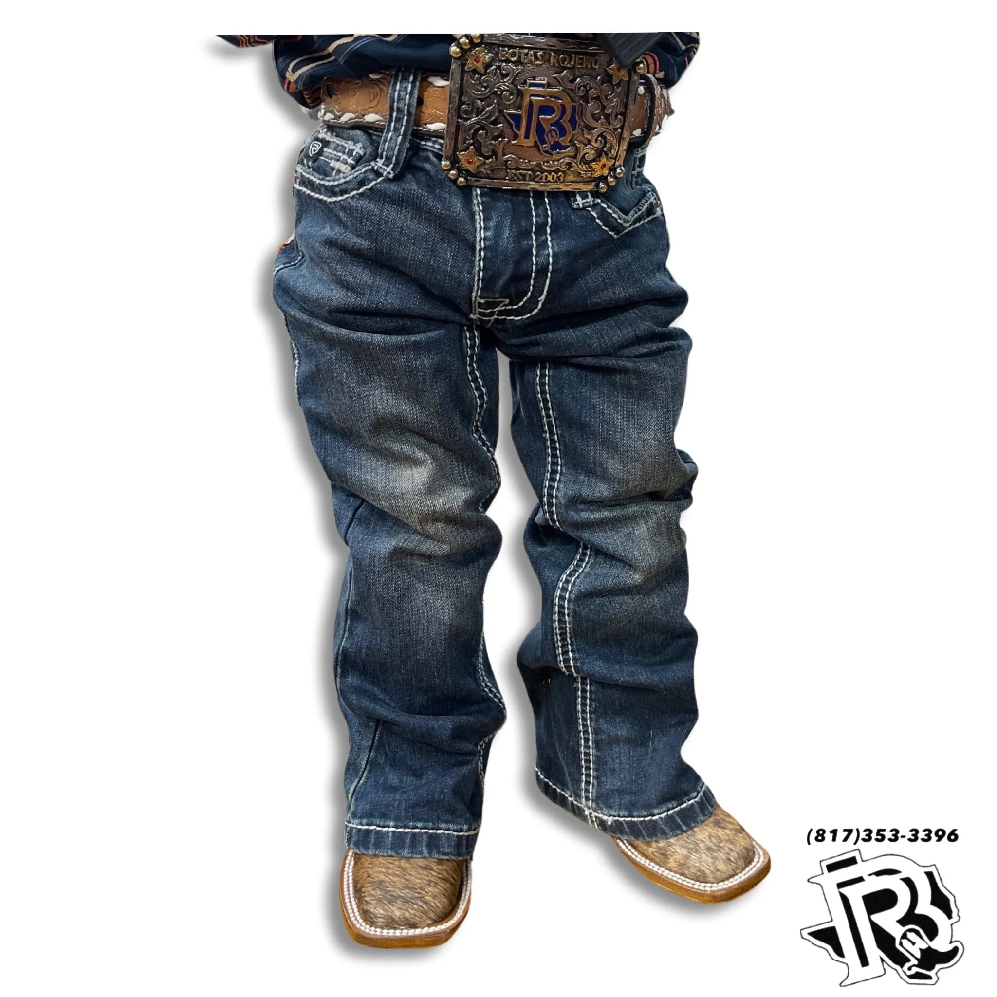 BOYS TWO TONE V EMB DARK VINTAGE JEANS ROCK & ROLL |RRBD0BR0LL