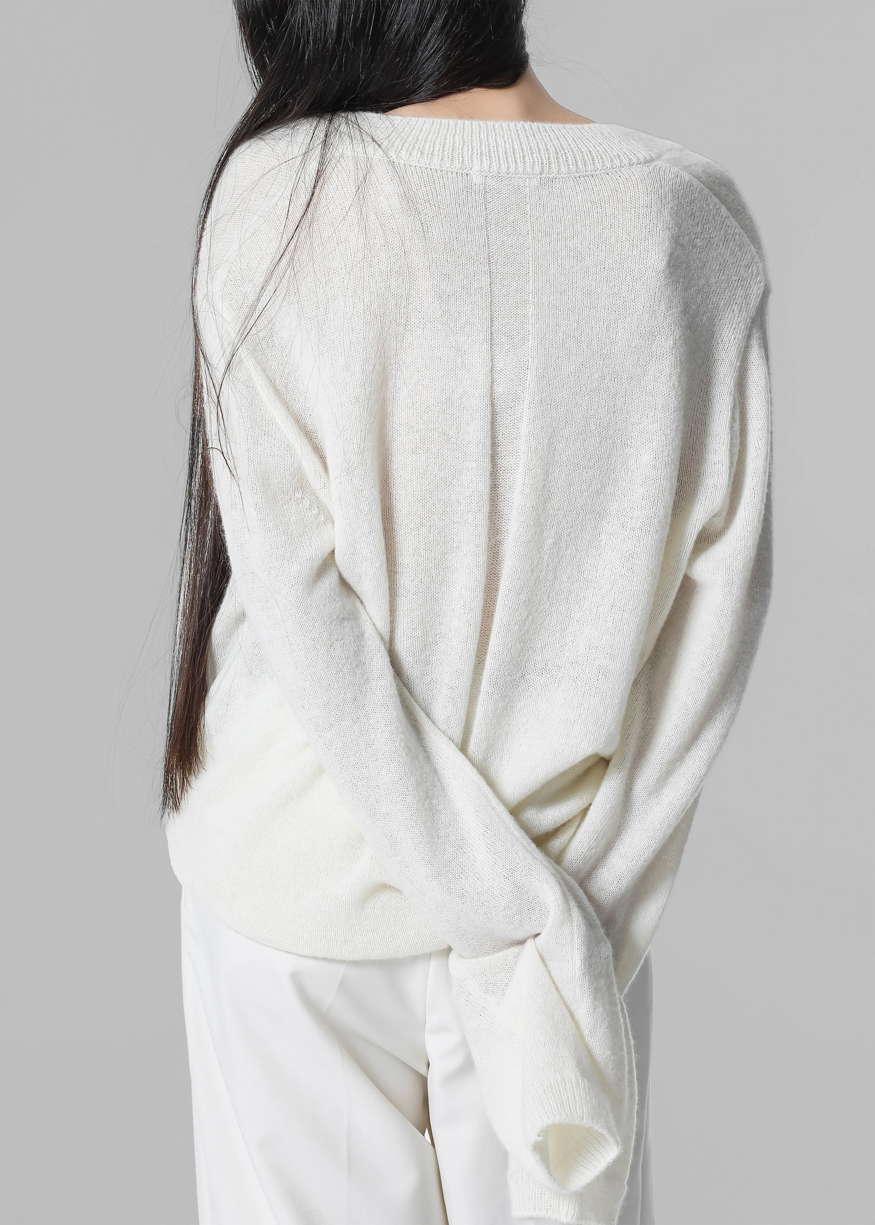 Brayden V Neck Sweater - Cream