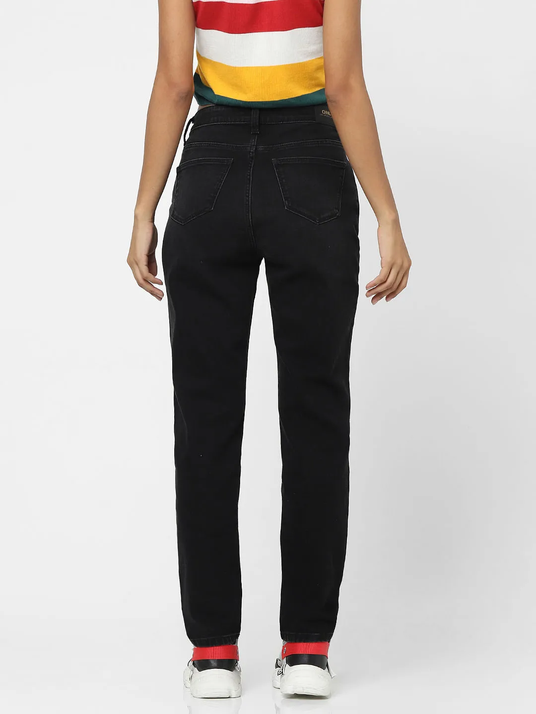 Buy Black High Waist Faded Straight Jeans for Women Online - ONLY