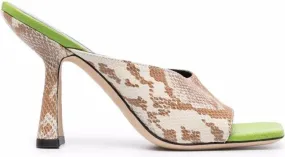 BY FAR snakeskin-effect sandals Neutrals