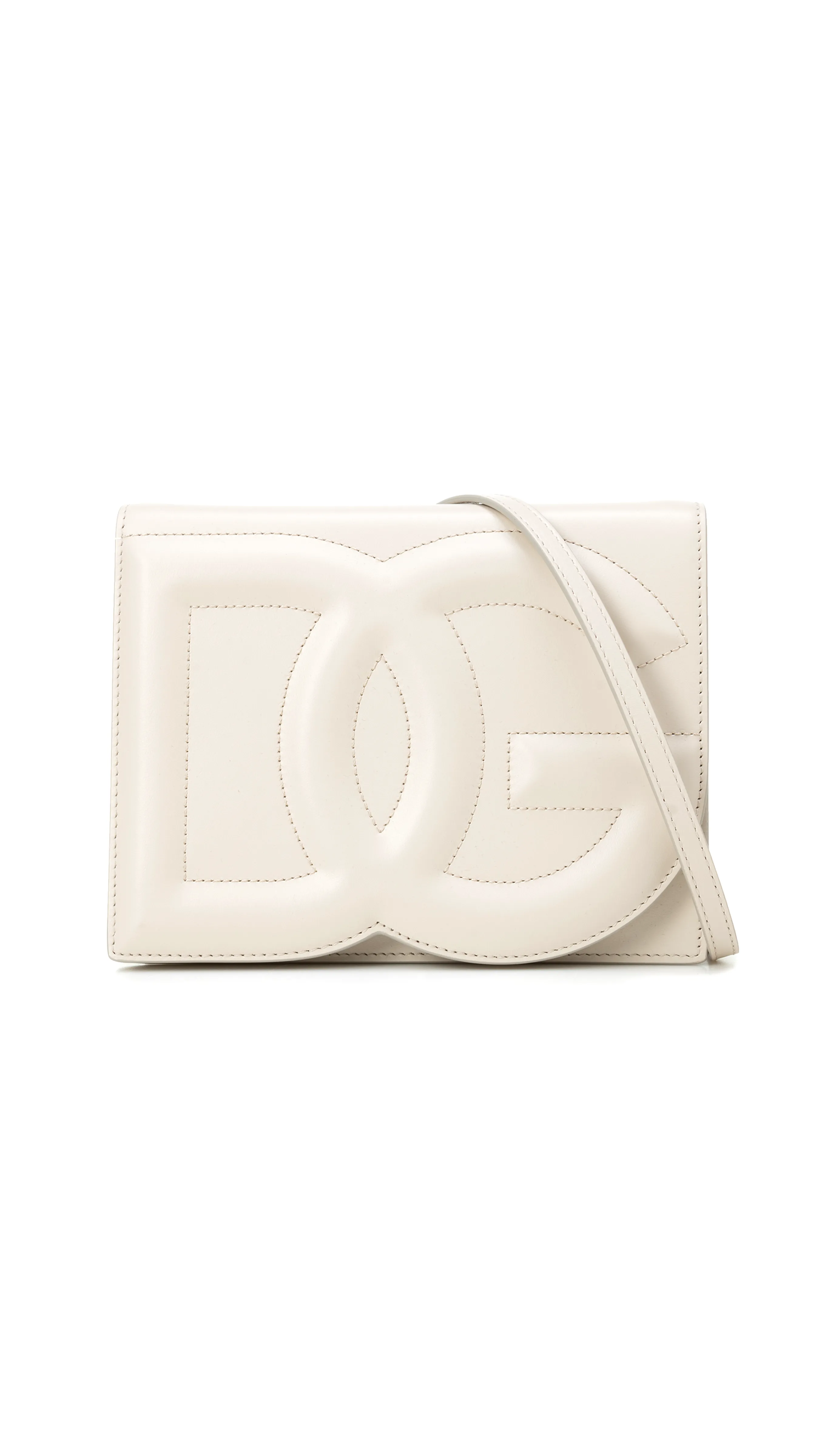 Calfskin DG Logo Bag Crossbody Bag - White