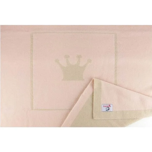 Calisson Little Royals Cashmere Little Crown Blanket, Pink