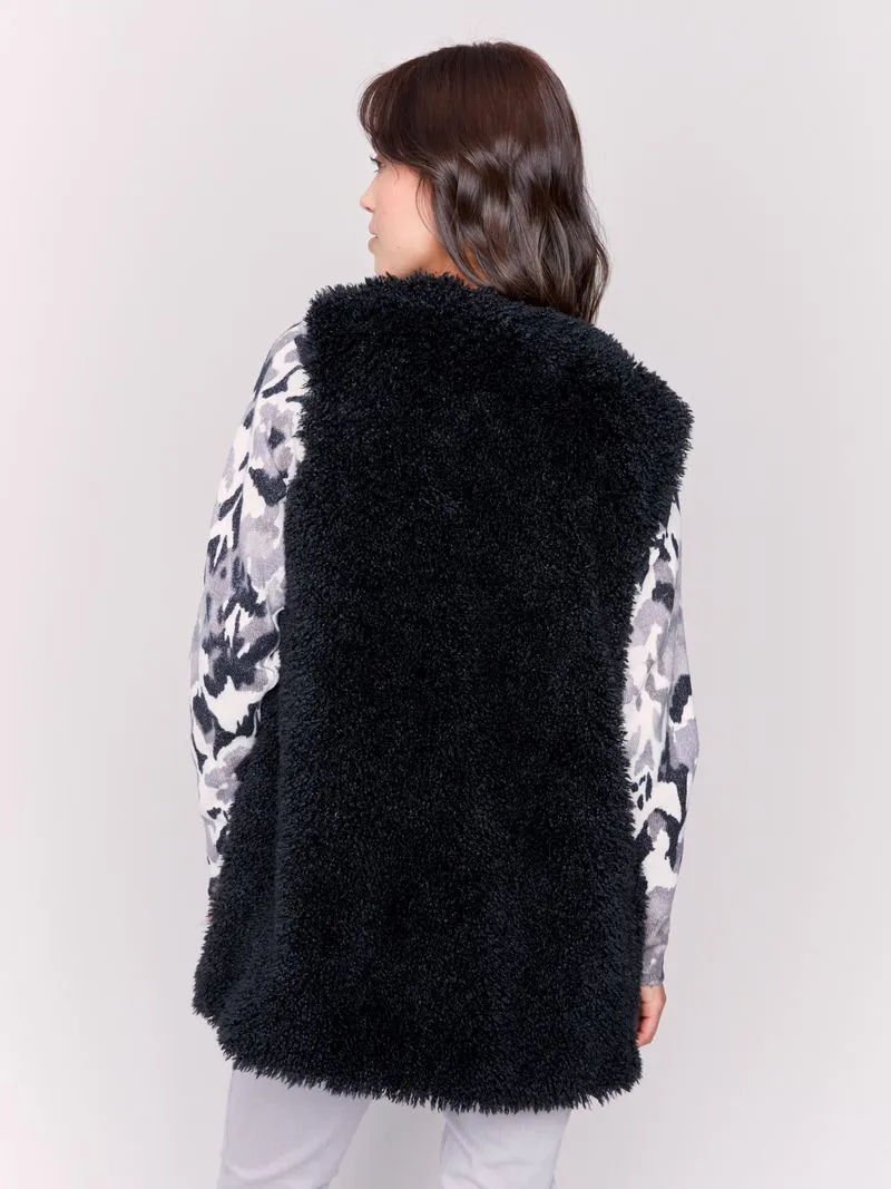 Charlie B Long Faux Fur Vest