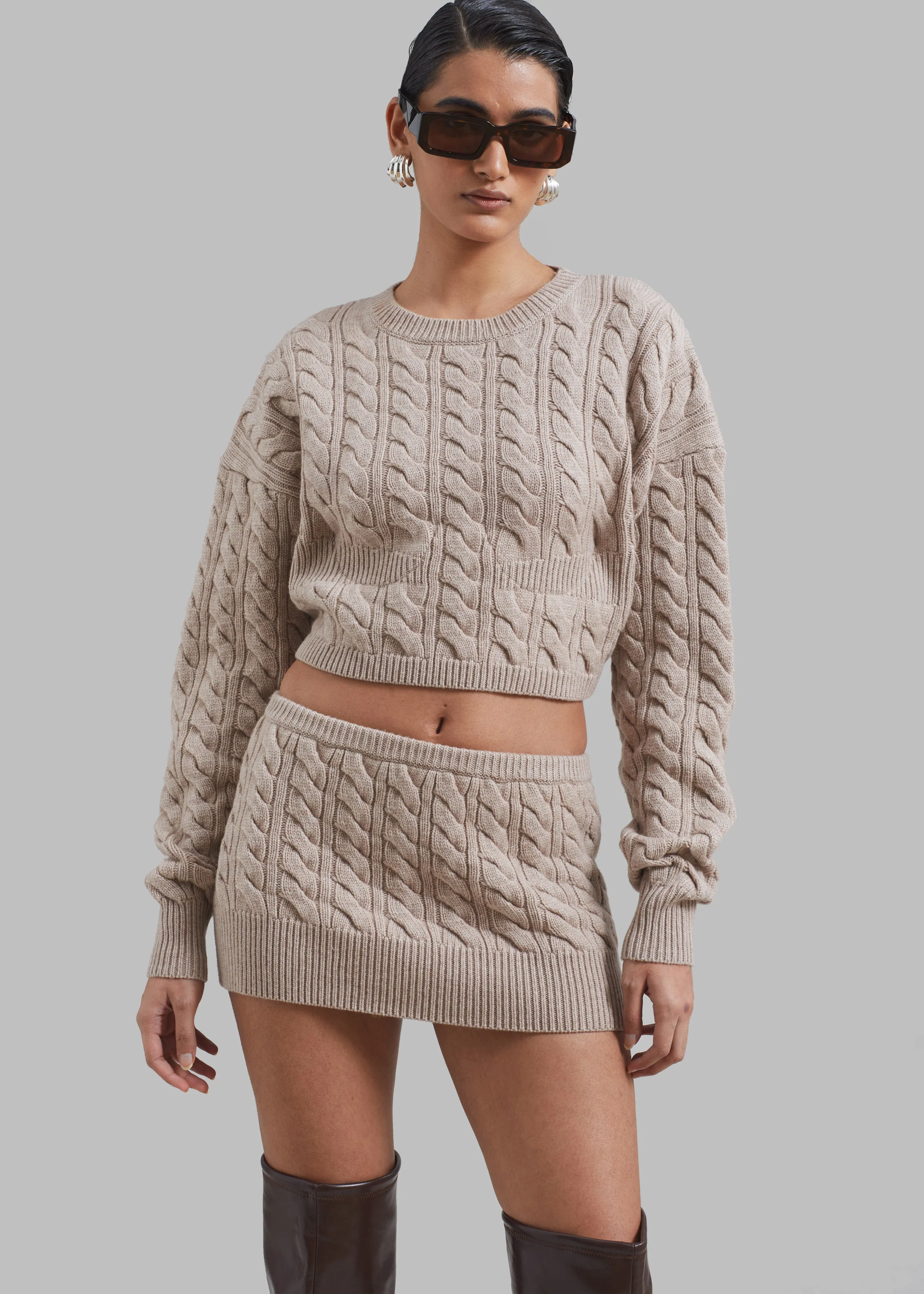 Christopher Esber Cable Knit Sweater - Truffle