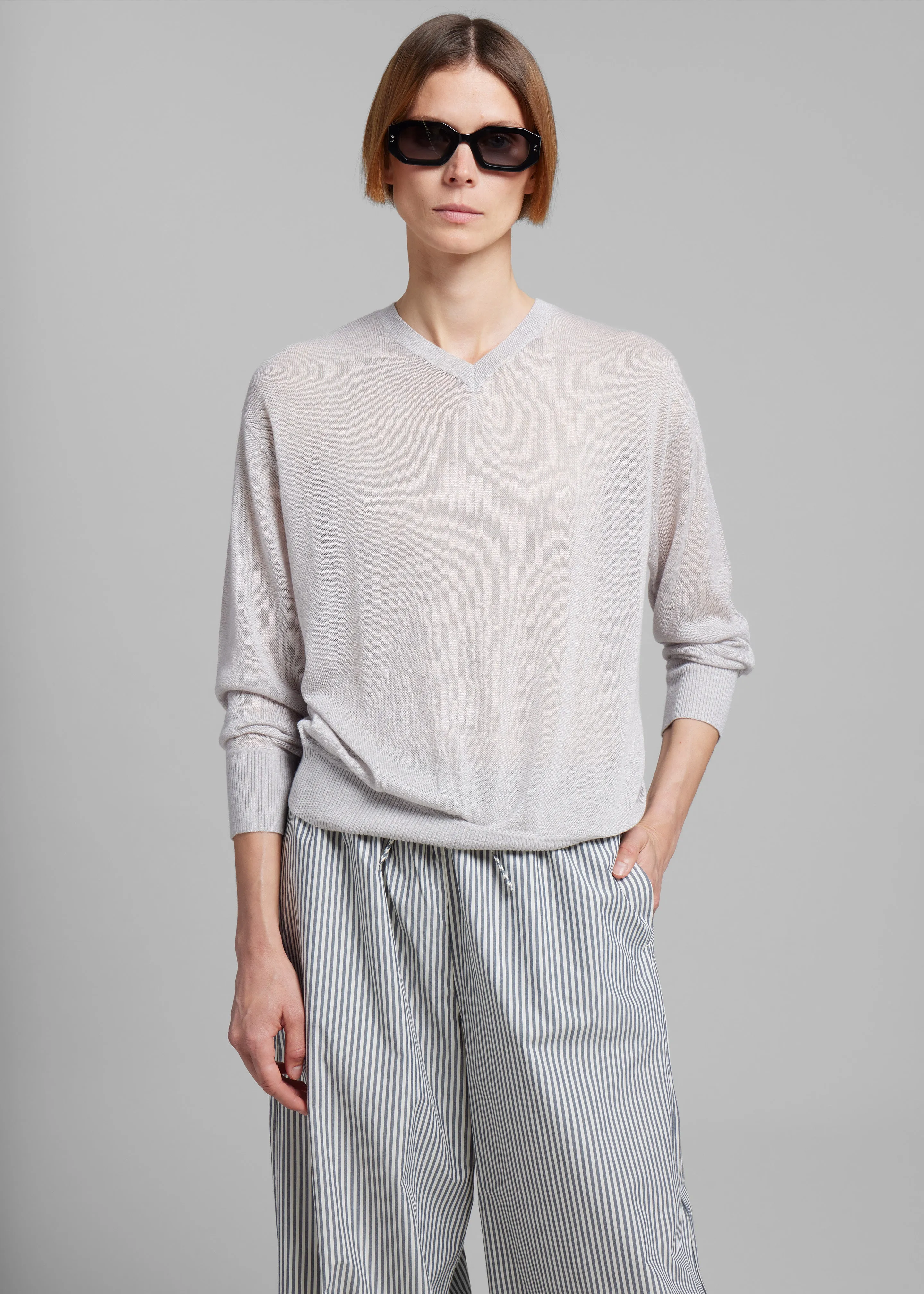 Christopher Esber Djuno Knit Sweater - Grey Melange