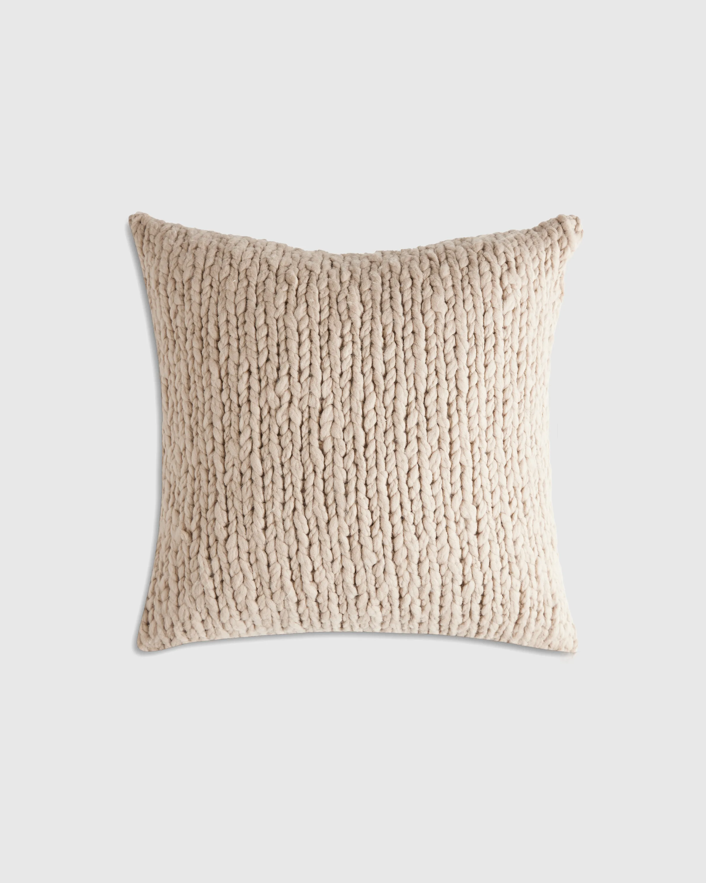 Chunky Hand Knit Wool Pillow Cover