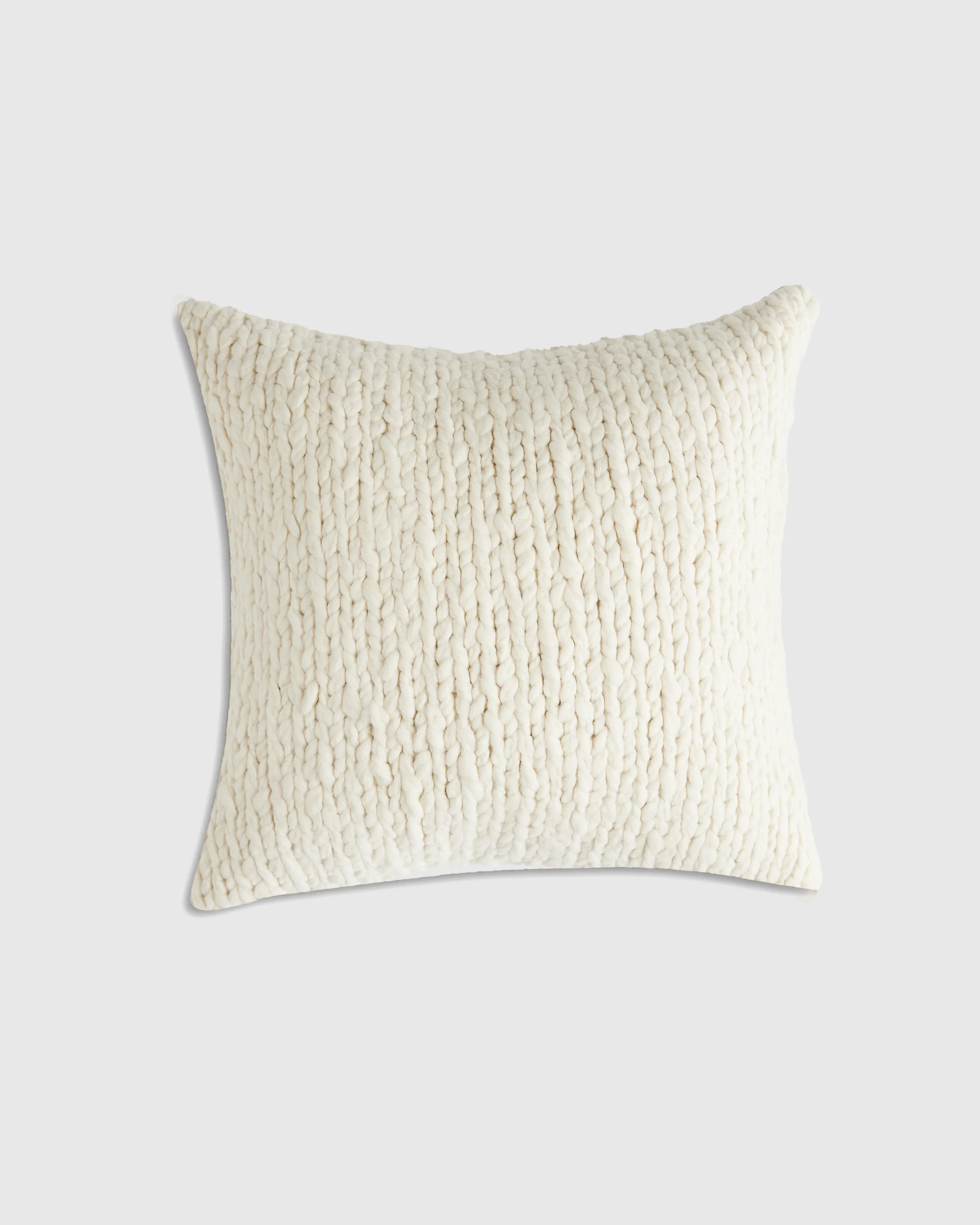 Chunky Hand Knit Wool Pillow Cover