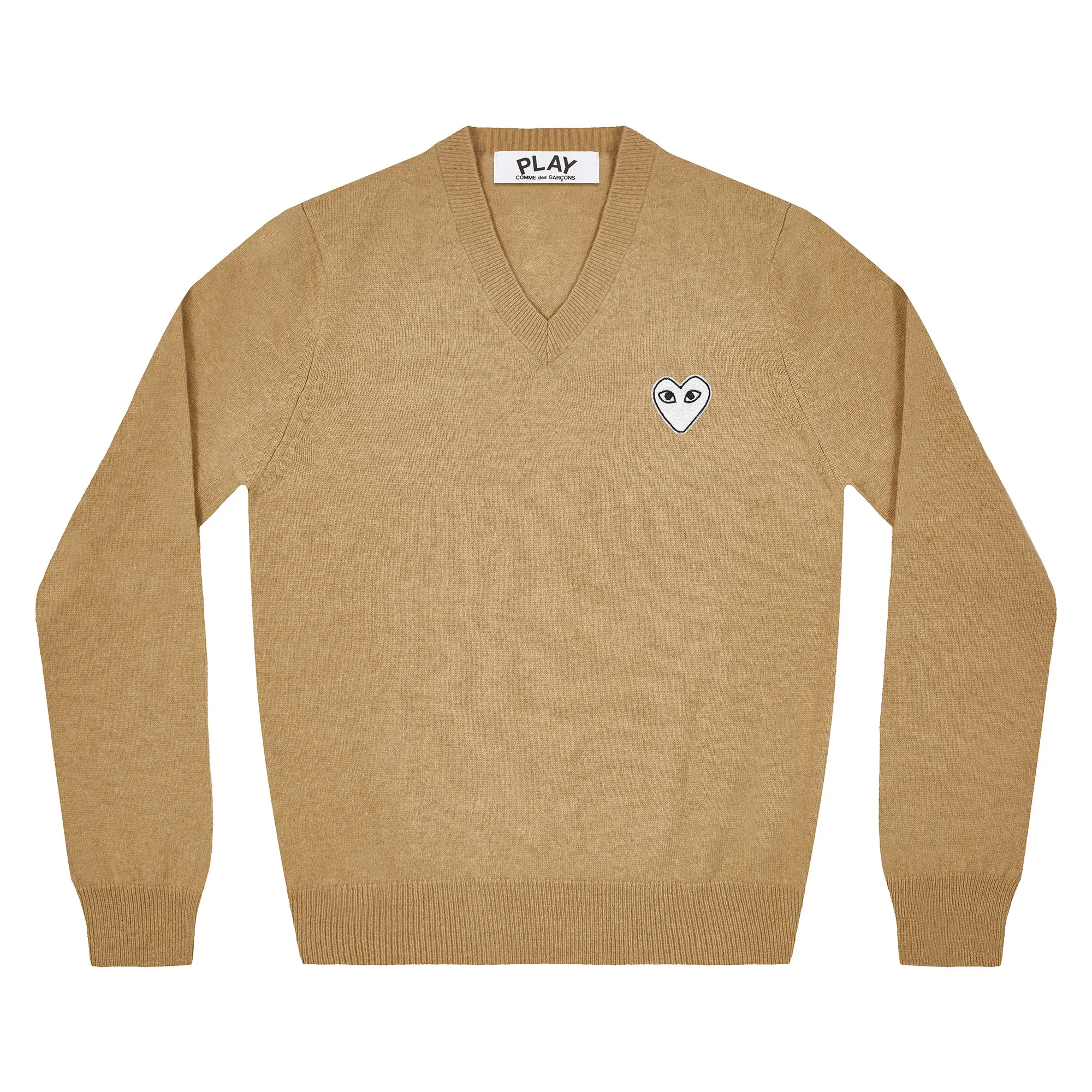 COMME des GARONS PLAY White Heart Patch Sweater - Natural