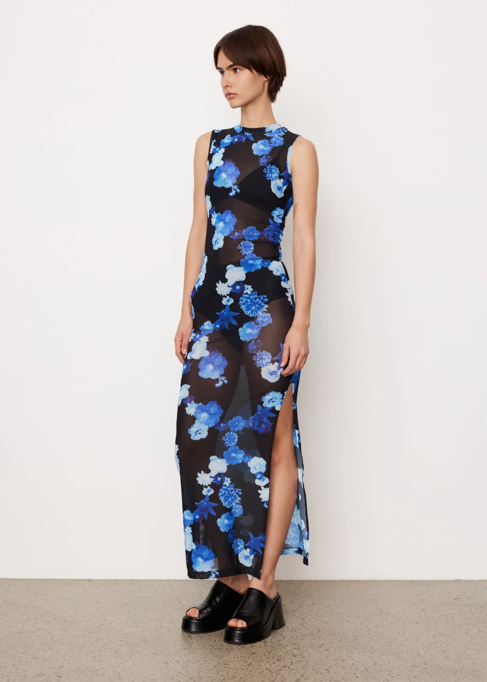 Coperni -  Flower Print Mesh Dress - Dress