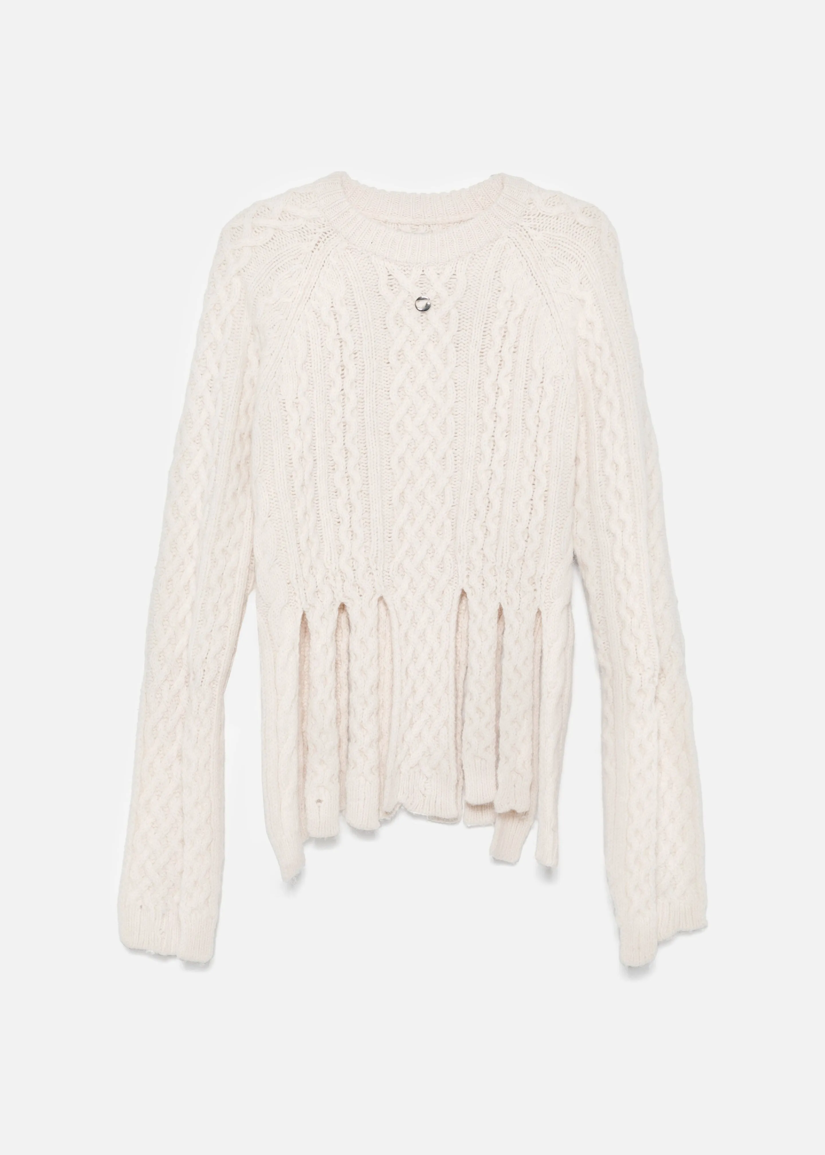 Coperni Shredded Knit Sweater - Beige