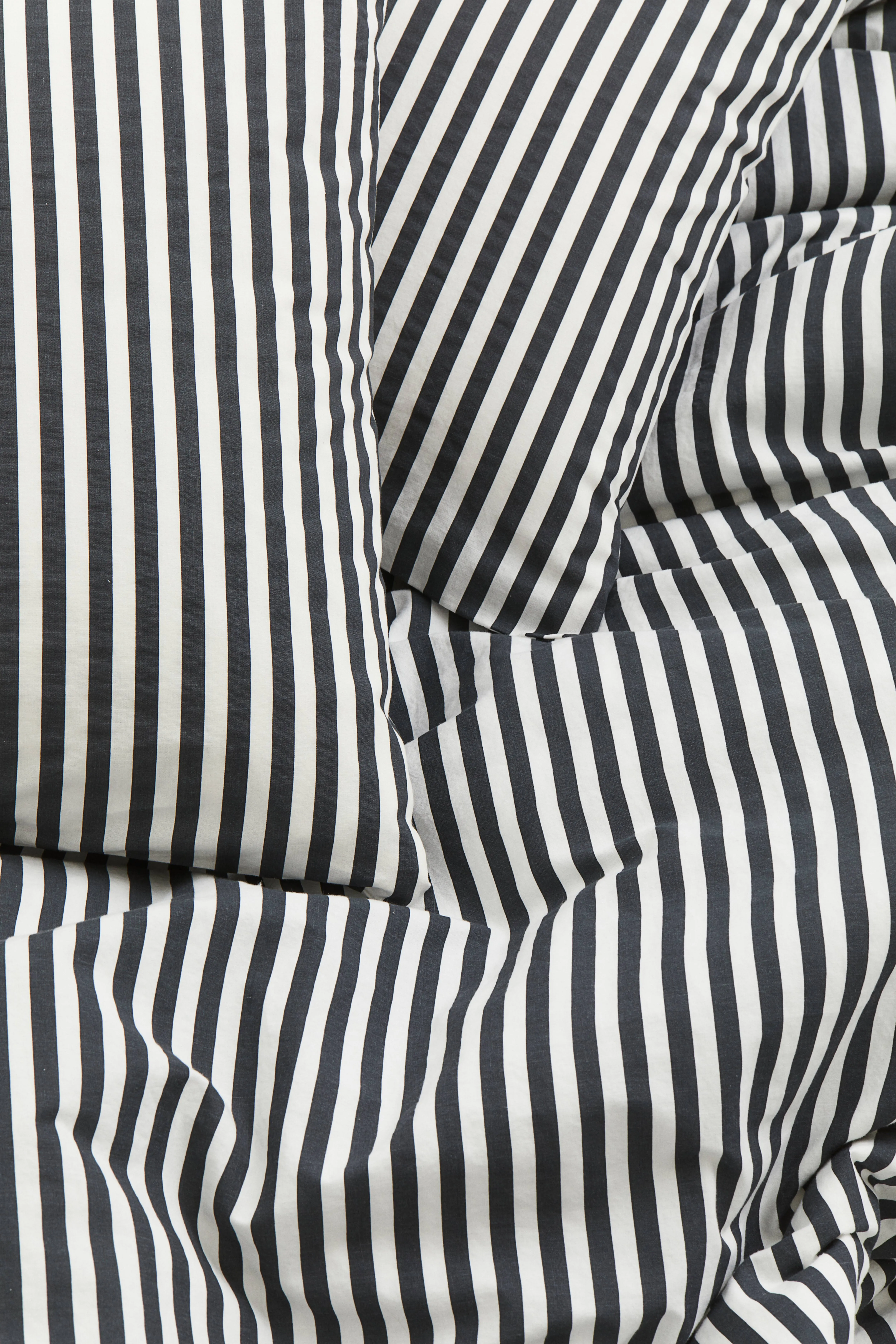 Cotton double/king duvet cover set - Black/Striped - Home All | H&M GB