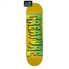 Creature Logo Stumps Skate Deck Yellow  Comes with a sheet of FREE grip tape