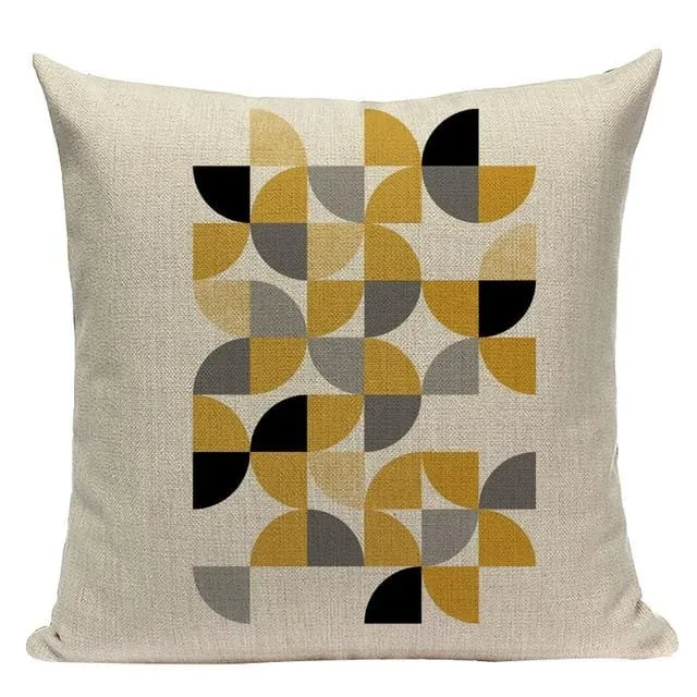 Custom Throw Pillow Covers Geometric Cushion Cover Nordic Decoration Home High Quality Yellow Deer Pillow Case For Pillow