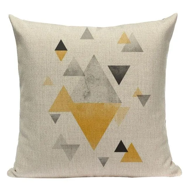 Custom Throw Pillow Covers Geometric Cushion Cover Nordic Decoration Home High Quality Yellow Deer Pillow Case For Pillow