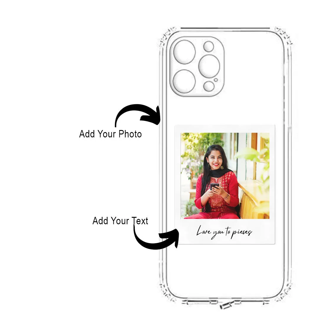 Customized Back Cover for iPhone 11 with Photo Transparent TPU Case with Camera Protection