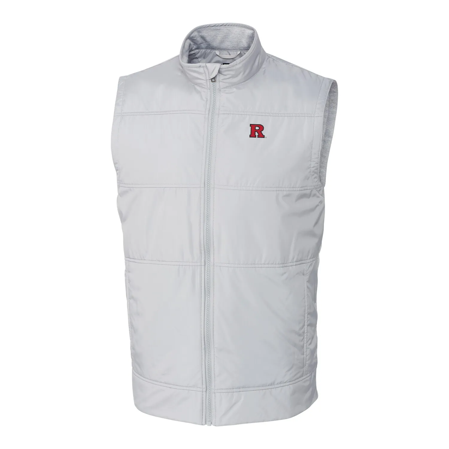 Cutter & Buck Rutgers Scarlet Knights Gray Big & Tall Stealth DryTec Full-Zip Vest