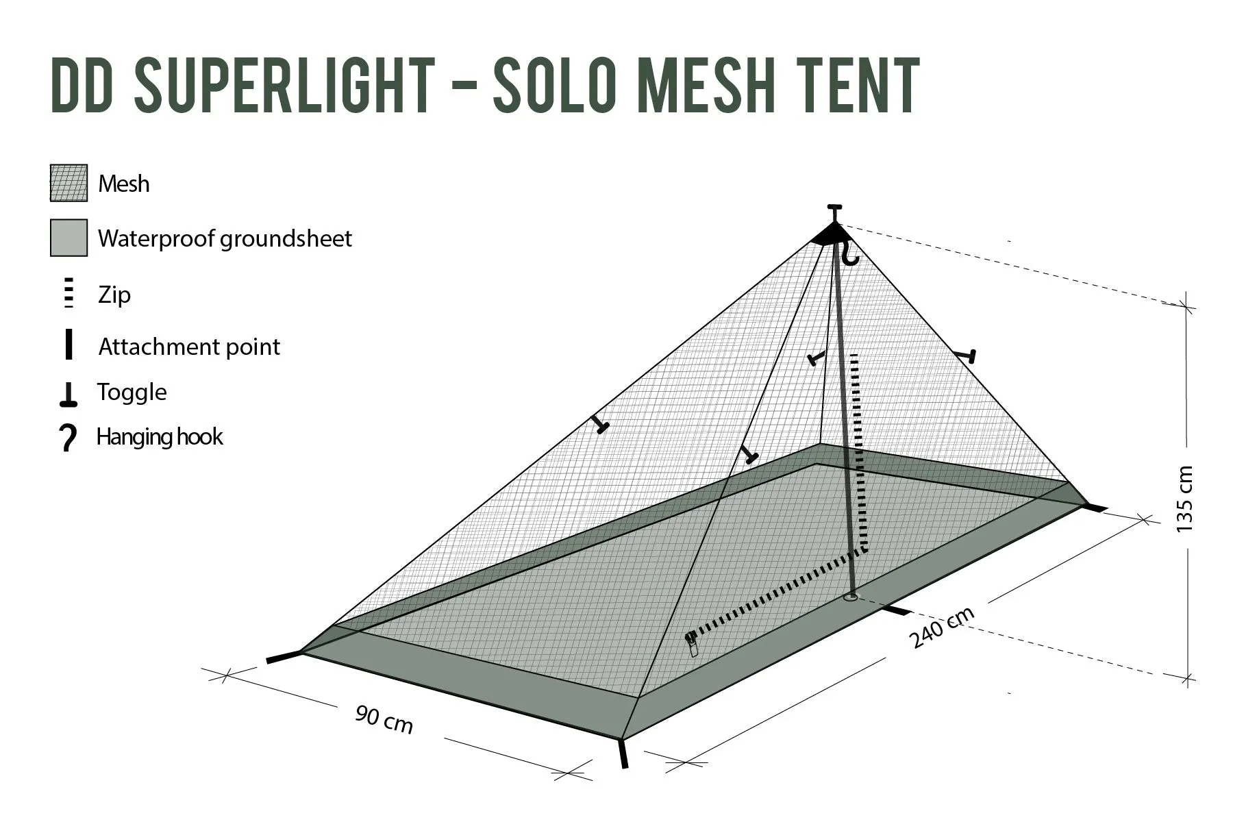 DD Hammocks Superlight Solo Mesh Tent