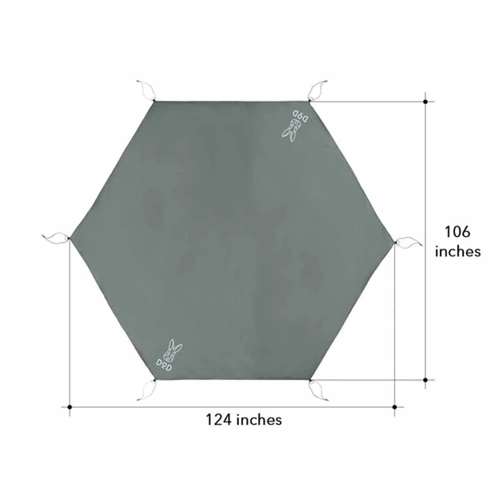 DOD Outdoors Ichi One Pole Tent Medium Ground Sheet - Gray