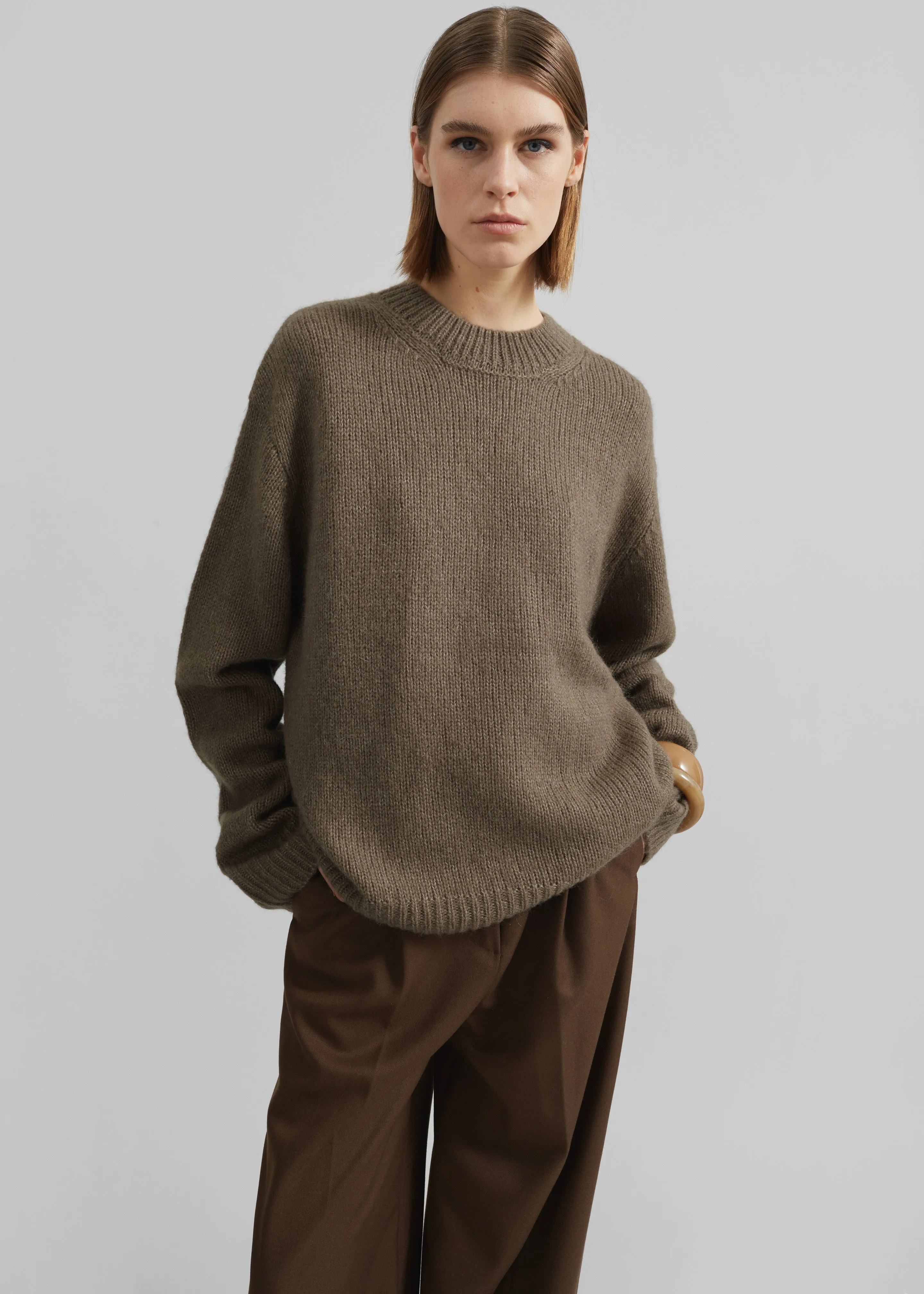 Eidra Crewneck Sweater - Taupe