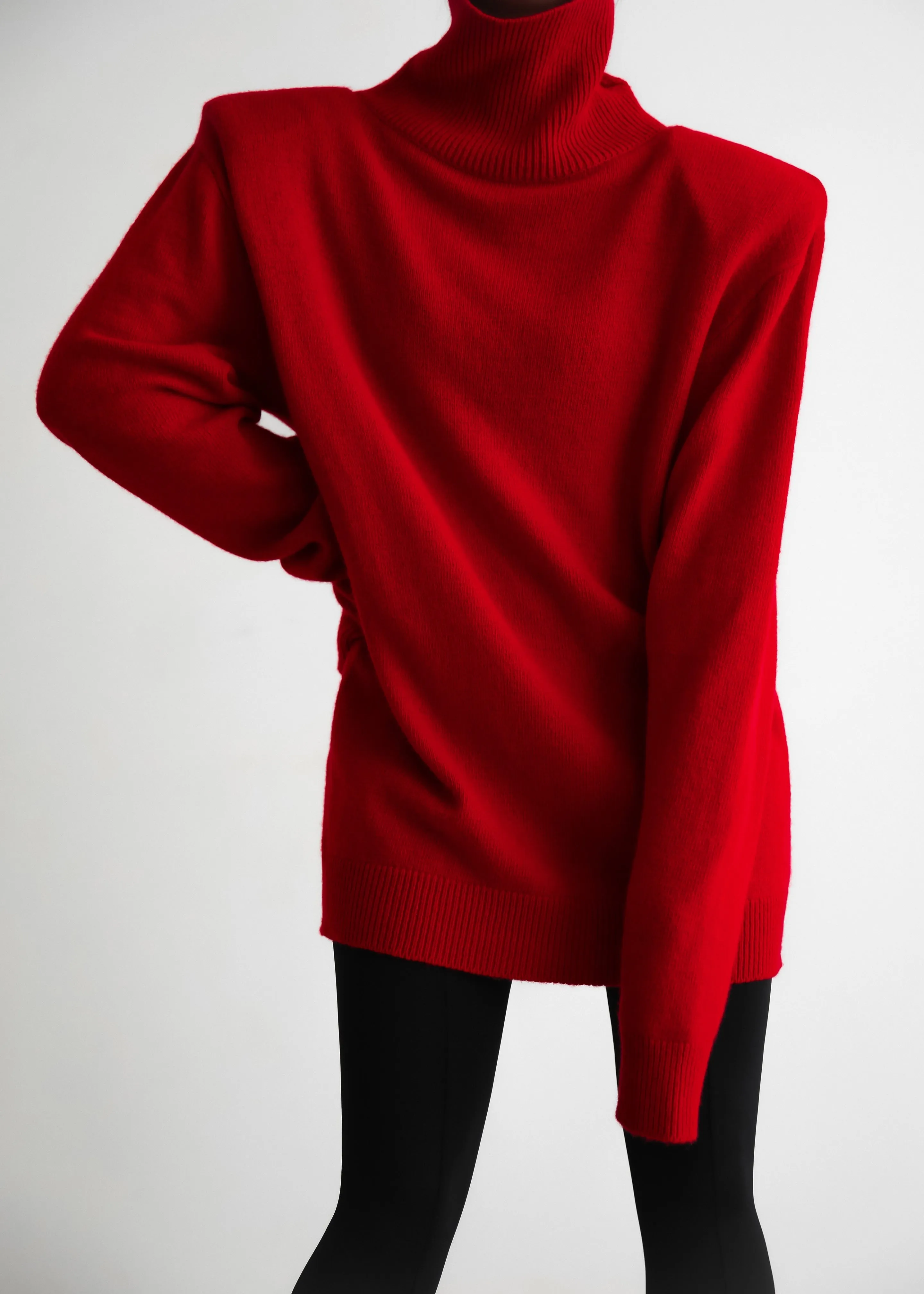 Emilia Mini Padded Sweater Dress - Red