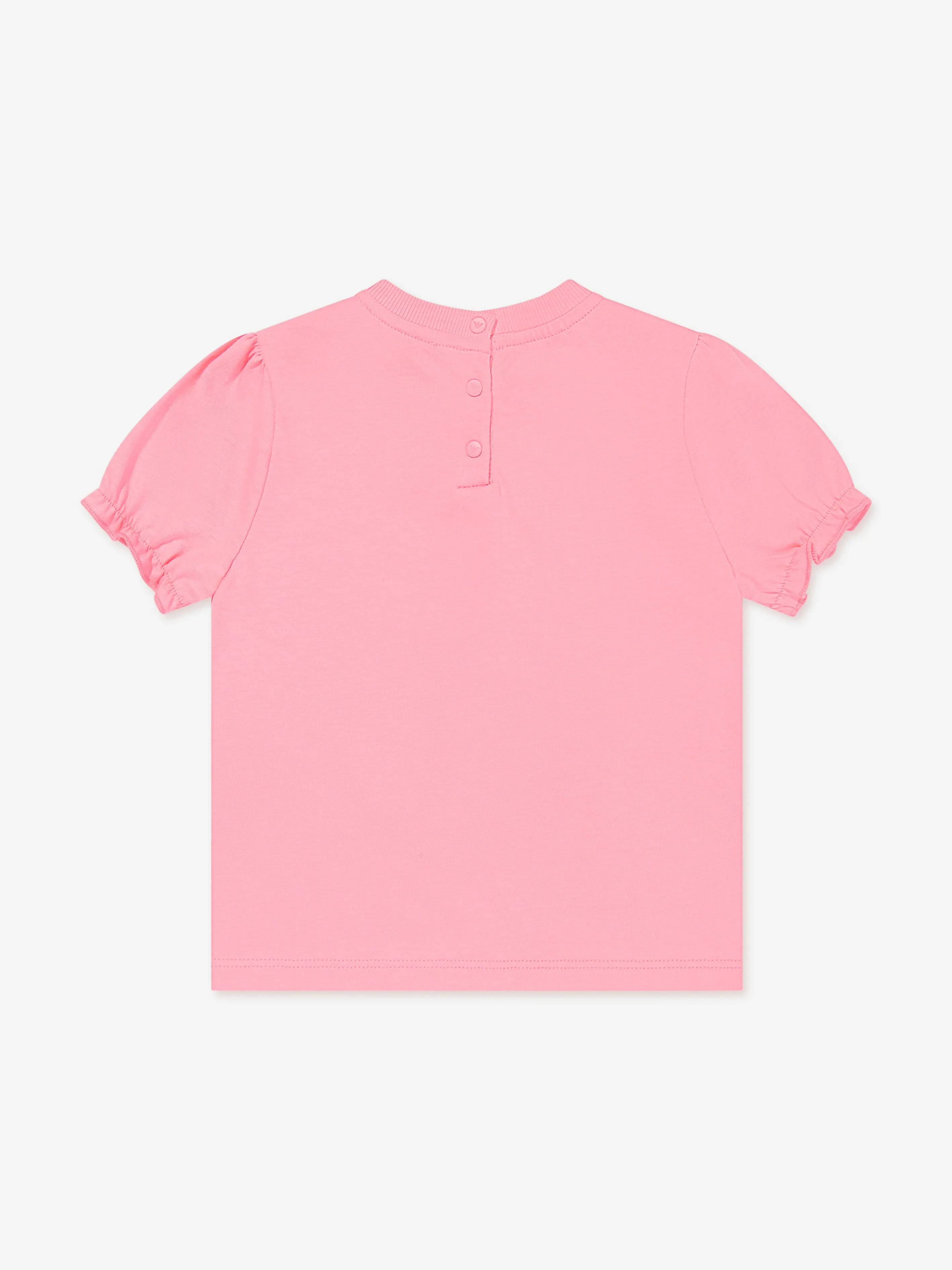 Emporio Armani Baby Girls Camera Print T-Shirt in Pink