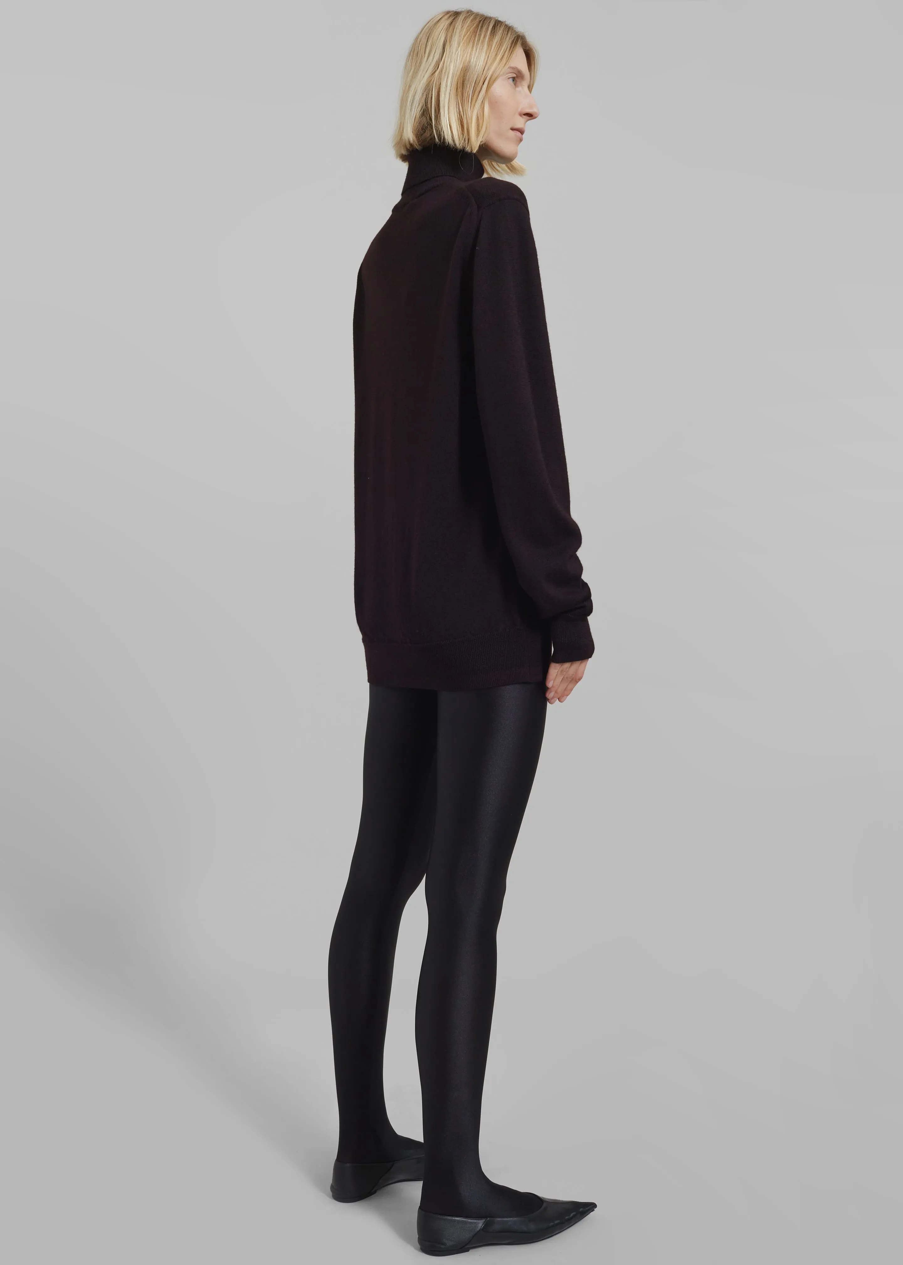 Eve Thin Turtleneck Sweater - Dark Plum