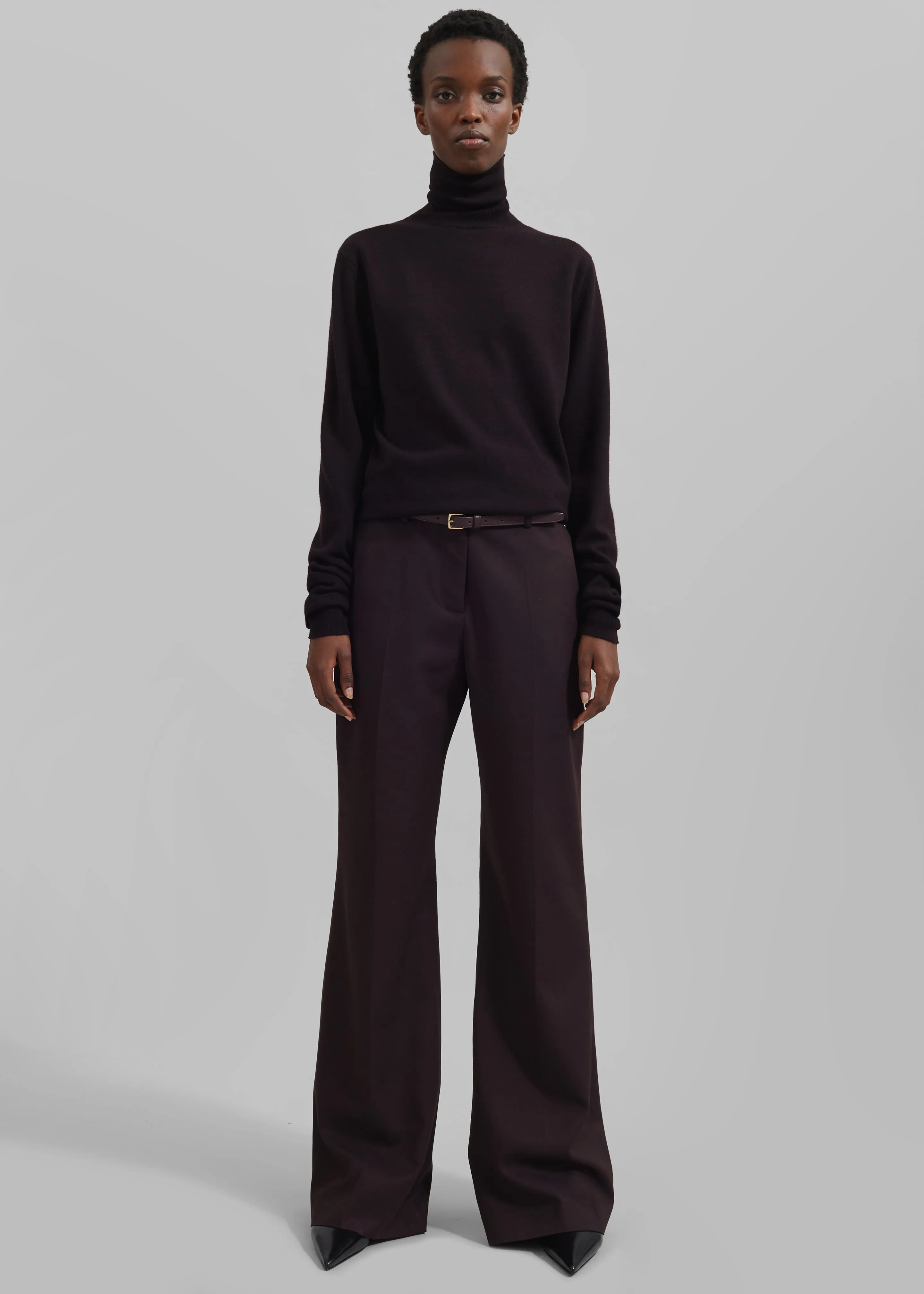 Eve Thin Turtleneck Sweater - Dark Plum