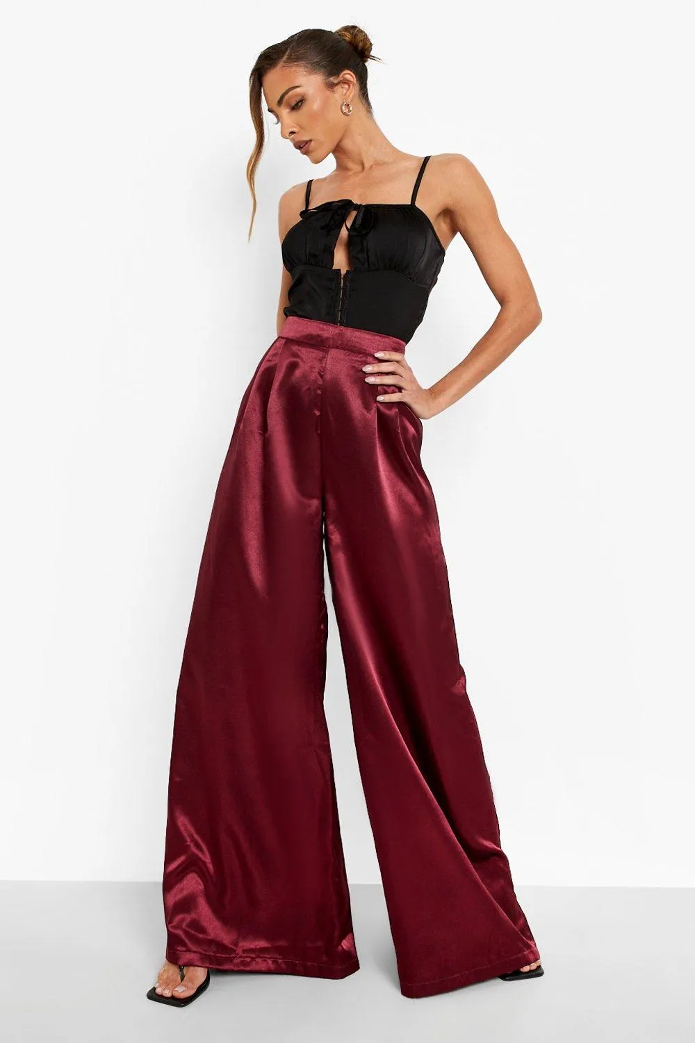 Extreme Wide Leg Luxe Satin Pants