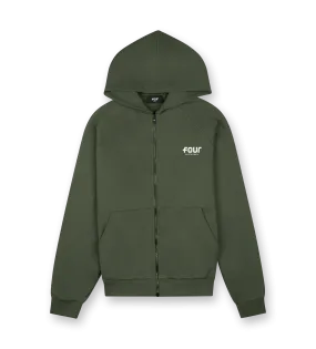 FOUR    Logo Zip Up Vest Thyme