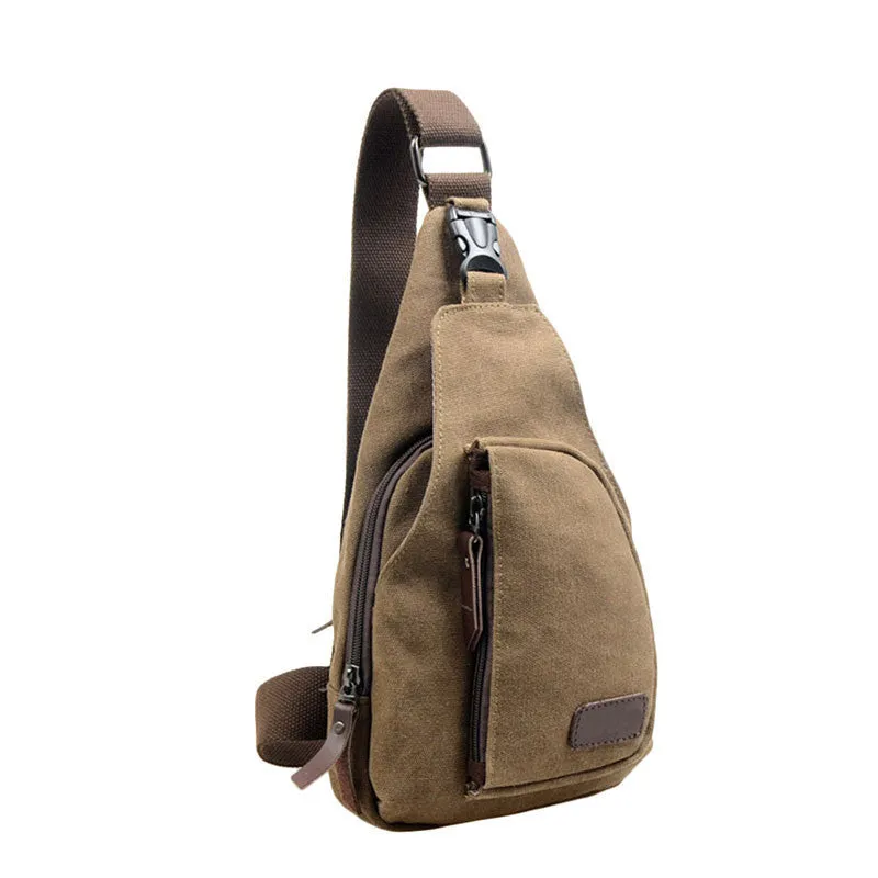 Goforward Mens Casual Canvas Unbalance Crossbody Shoulder Bag Chest Bag