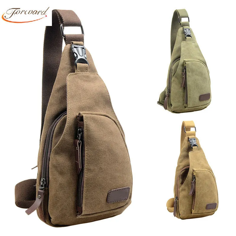 Goforward Mens Casual Canvas Unbalance Crossbody Shoulder Bag Chest Bag