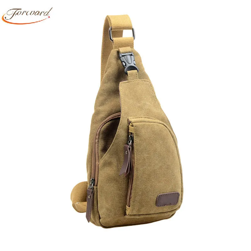 Goforward Mens Casual Canvas Unbalance Crossbody Shoulder Bag Chest Bag