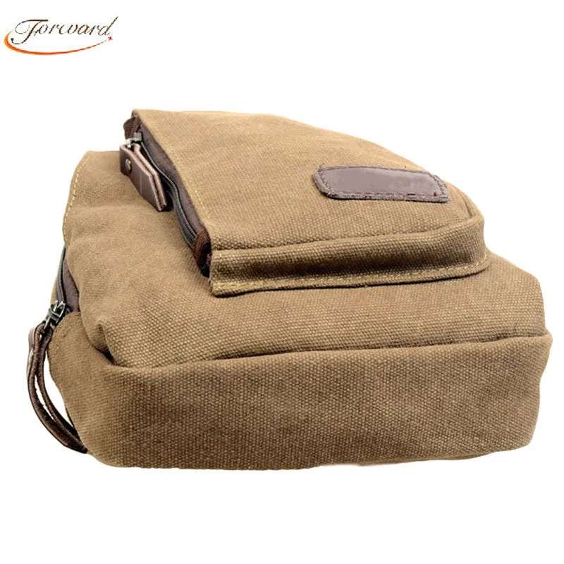 Goforward Mens Casual Canvas Unbalance Crossbody Shoulder Bag Chest Bag