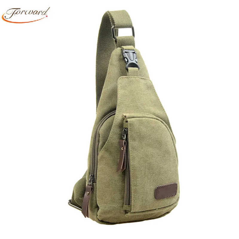 Goforward Mens Casual Canvas Unbalance Crossbody Shoulder Bag Chest Bag