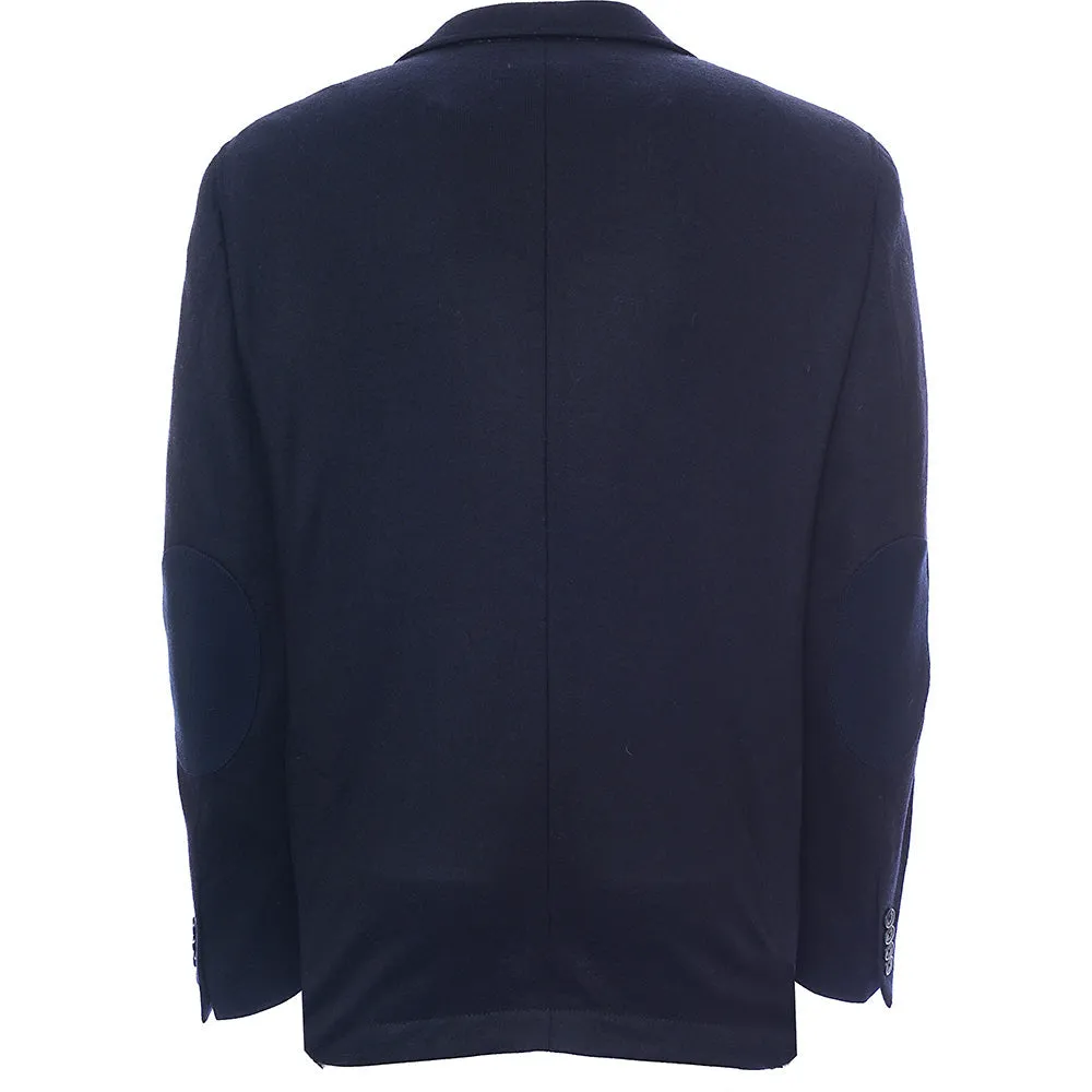 Hackett London Mens Wool Knit Epaulettes Jacket in Navy