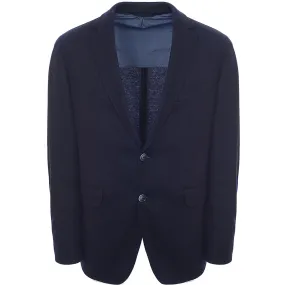 Hackett London Mens Wool Knit Epaulettes Jacket in Navy