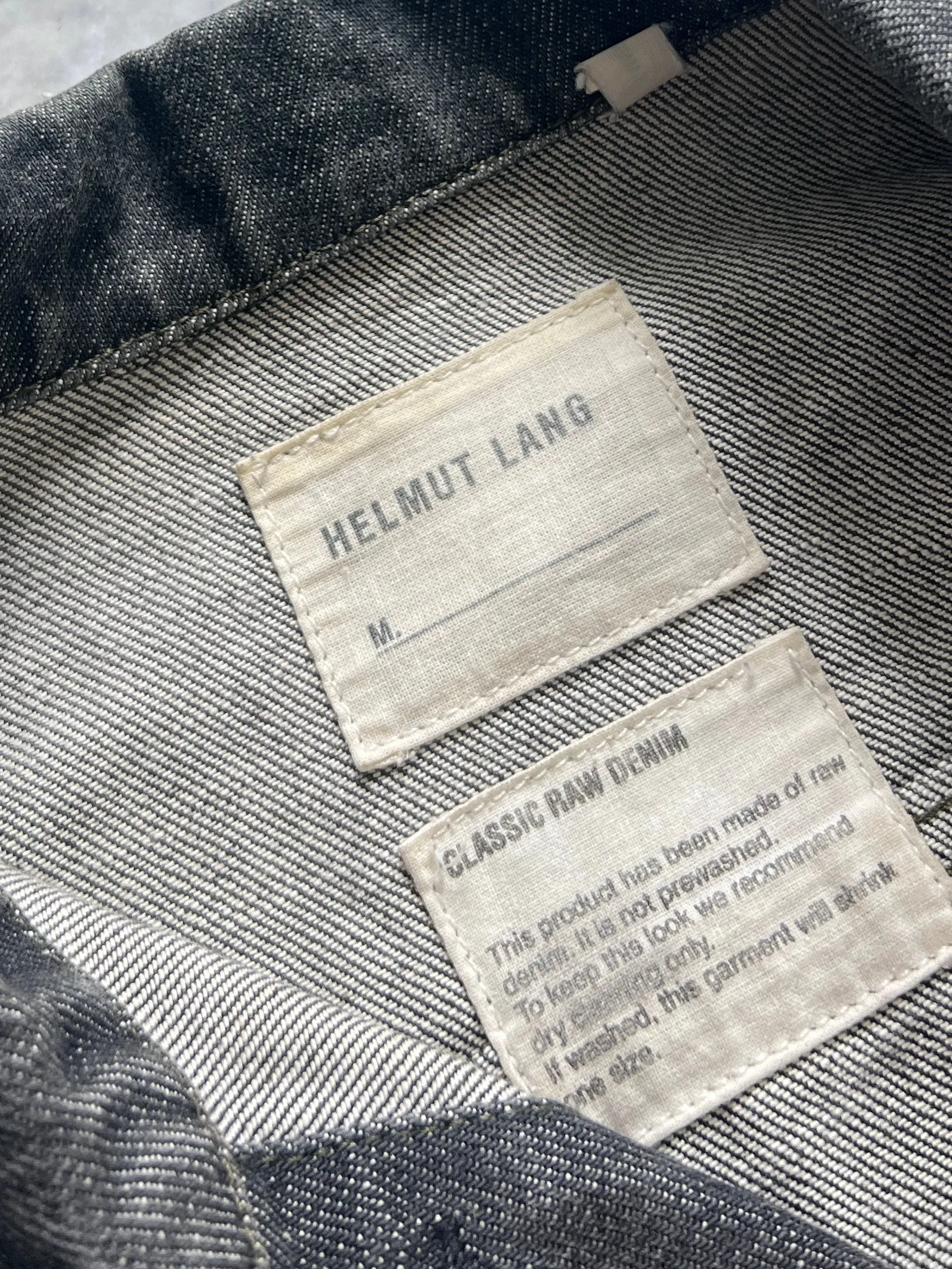 Helmut Lang 'Made in Italy' Raw Denim Jacket (Women's UK 12)