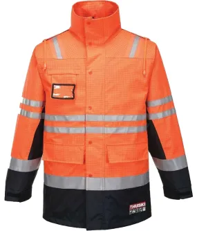 Huski K8000 Jacket - Anti Static - Flame Resistant - Taped - Orange/Navy - XS