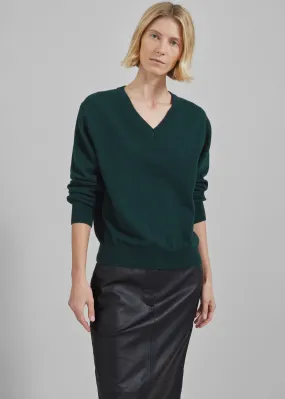 Jada V-Neck Sweater - Forest Green